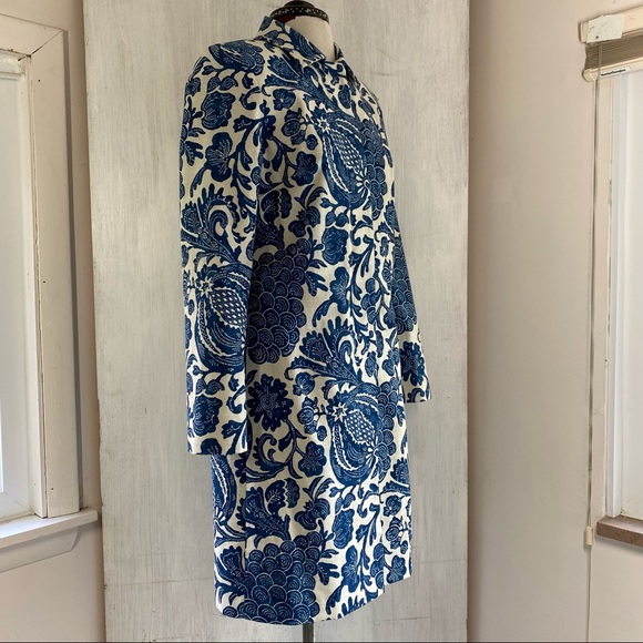 SOLD $$$  J. McLaughlin blue floral cotton coat NEW - Picture 2 of 10